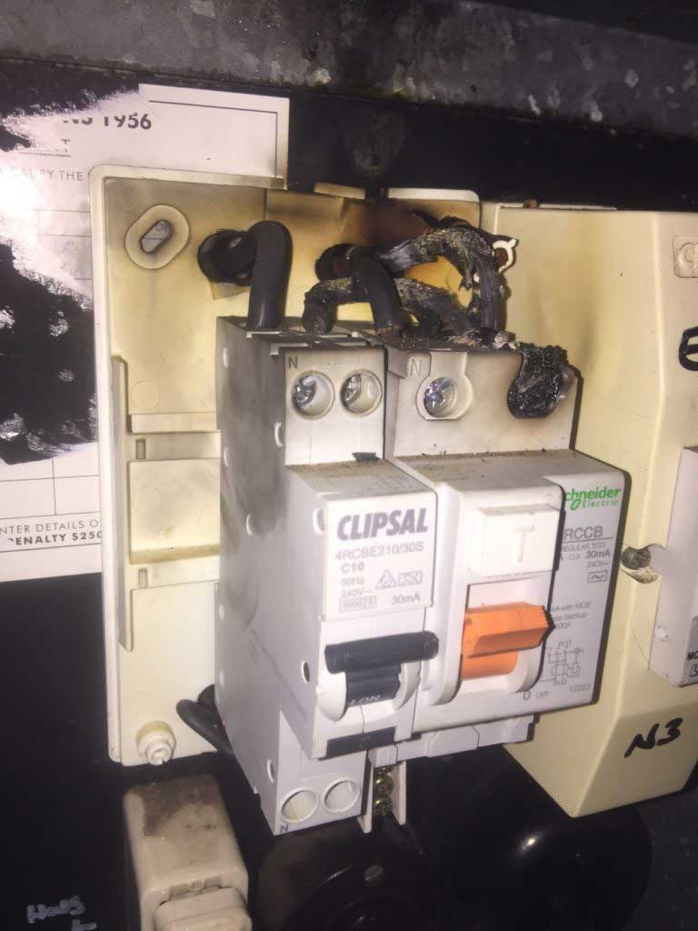 RCD Wired wrong burnt out