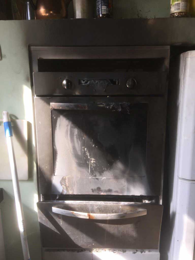 Electrical fire in oven